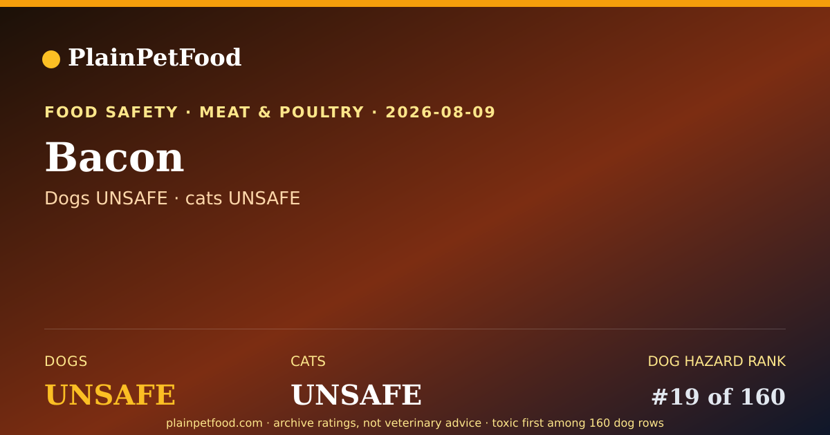 Shareable card for Bacon for Pets, Is It Safe for Dogs and Cats?