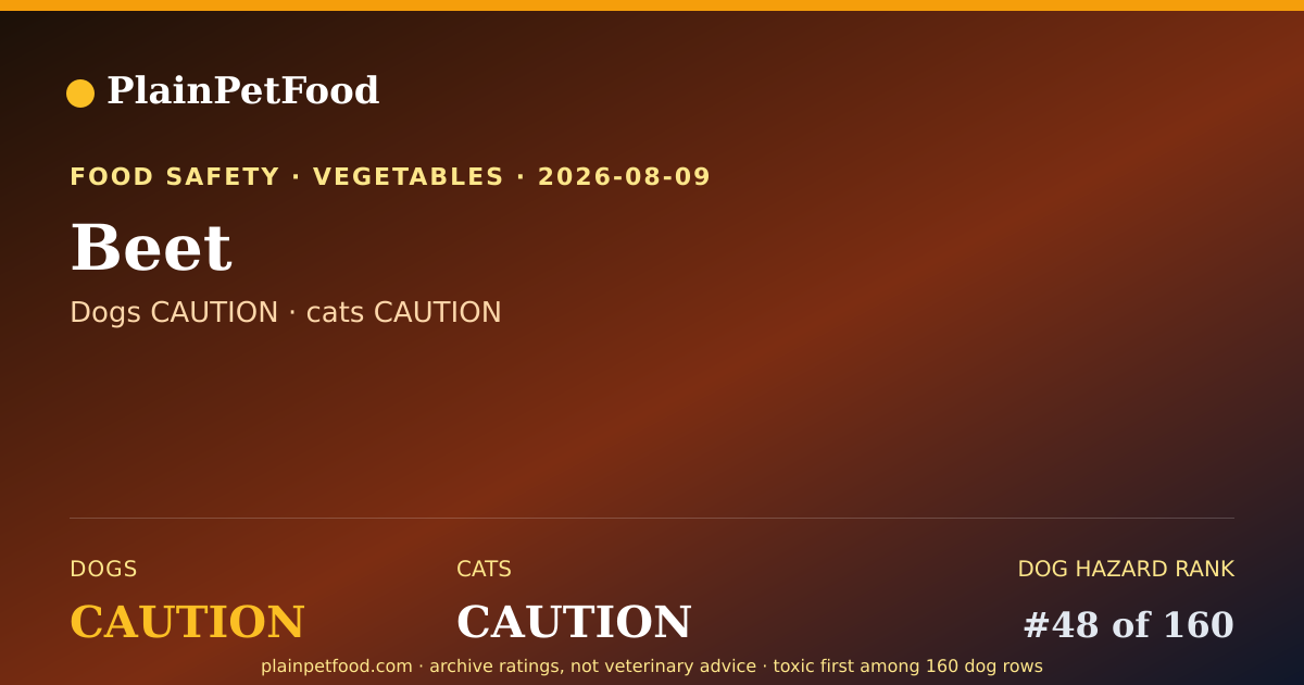 Shareable card for Beet for Pets, Is It Safe for Dogs and Cats?