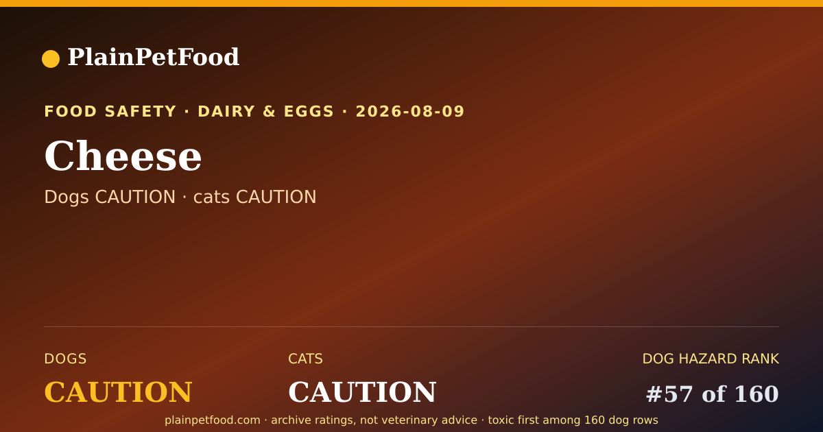 Shareable card for Cheese for Pets, Is It Safe for Dogs and Cats?