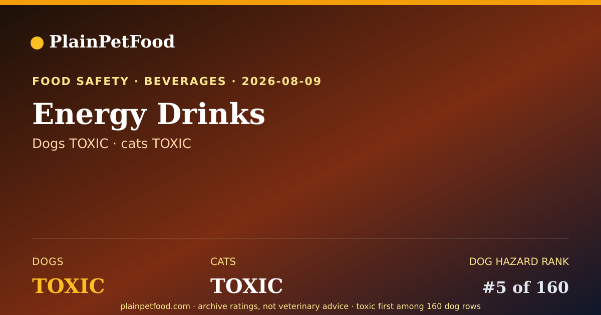 Shareable card for Energy Drinks for Pets, Is It Safe for Dogs and Cats?