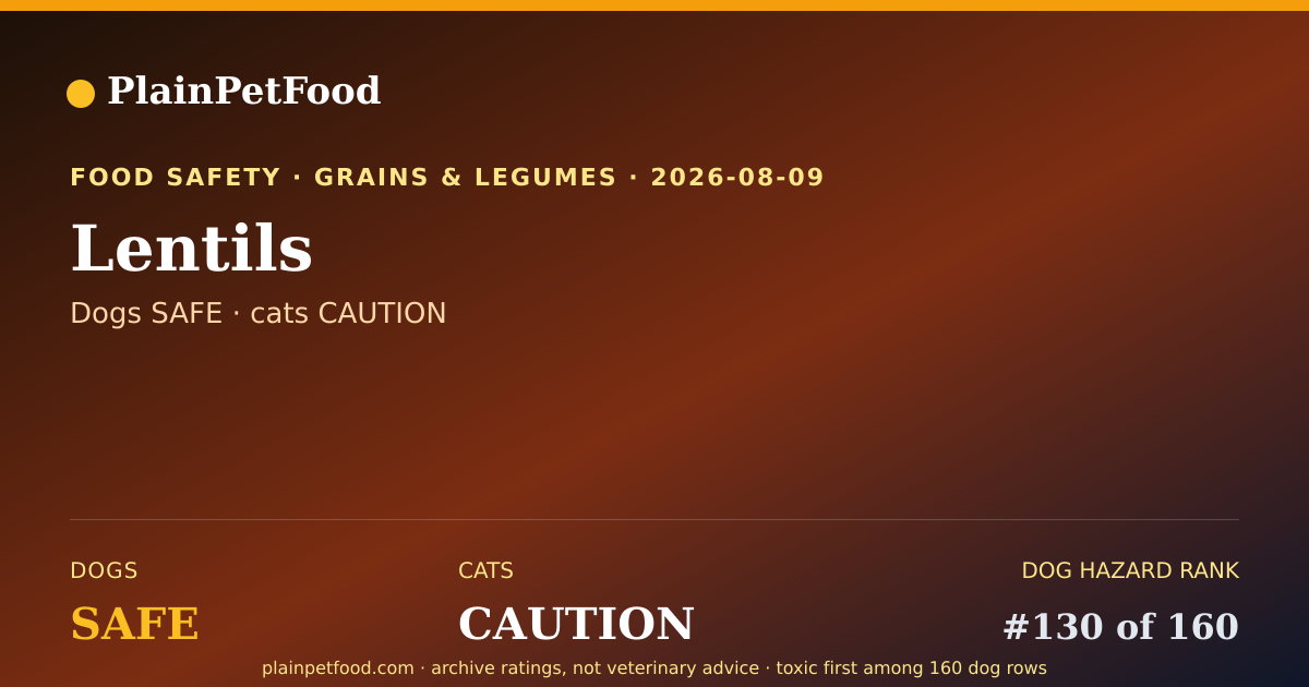 Shareable card for Lentils for Pets, Is It Safe for Dogs and Cats?