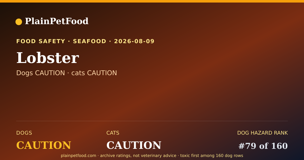 Shareable card for Lobster for Pets, Is It Safe for Dogs and Cats?
