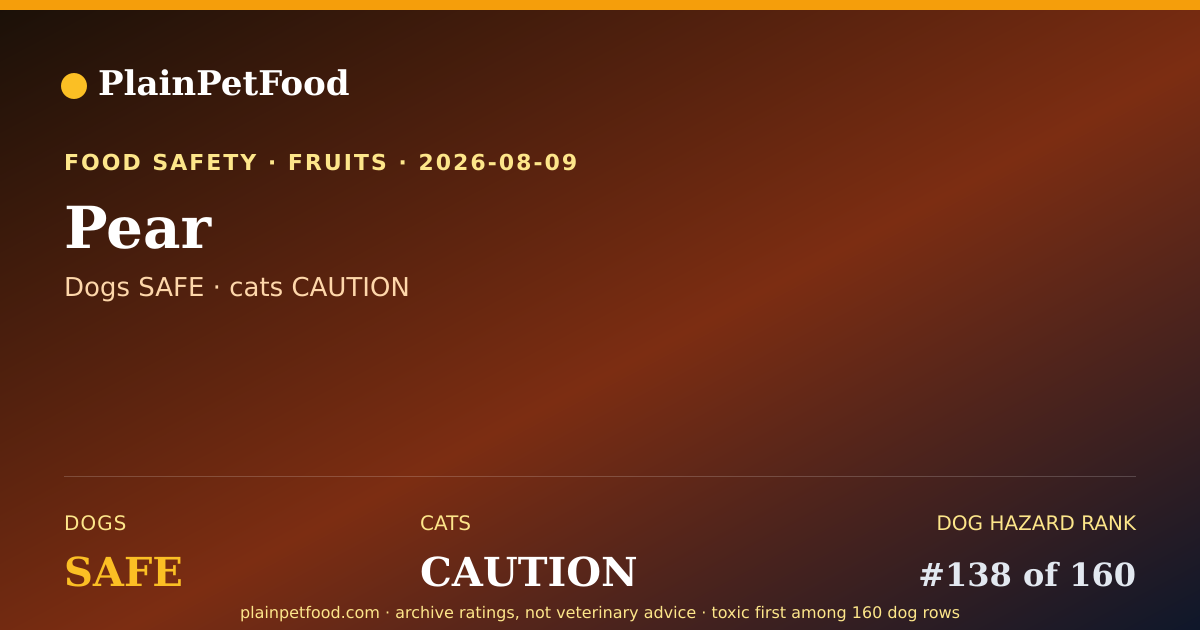 Shareable card for Pear for Pets, Is It Safe for Dogs and Cats?