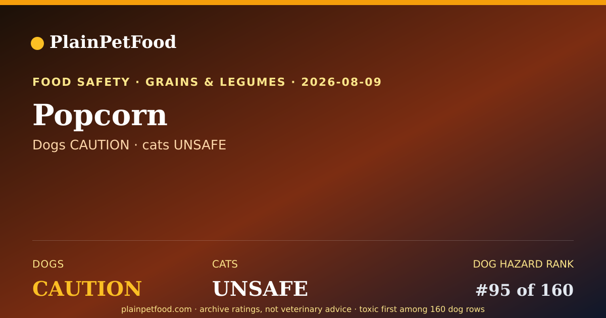 Shareable card for Popcorn for Pets, Is It Safe for Dogs and Cats?